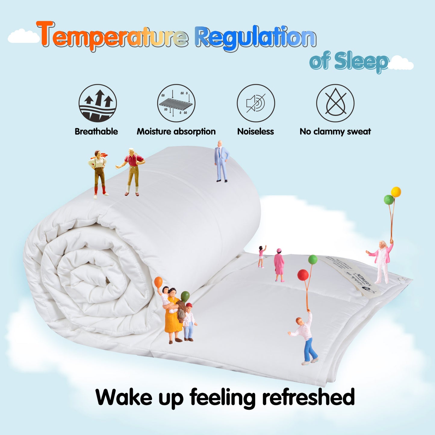 YOUR MOON Luxurious All Season Wool Comforter Queen Size 100% Natural Australian Wool Duvet, Hypoallergenic Premium Wool Filled Comforter, Noiseless Cotton Cover, Medium Weight