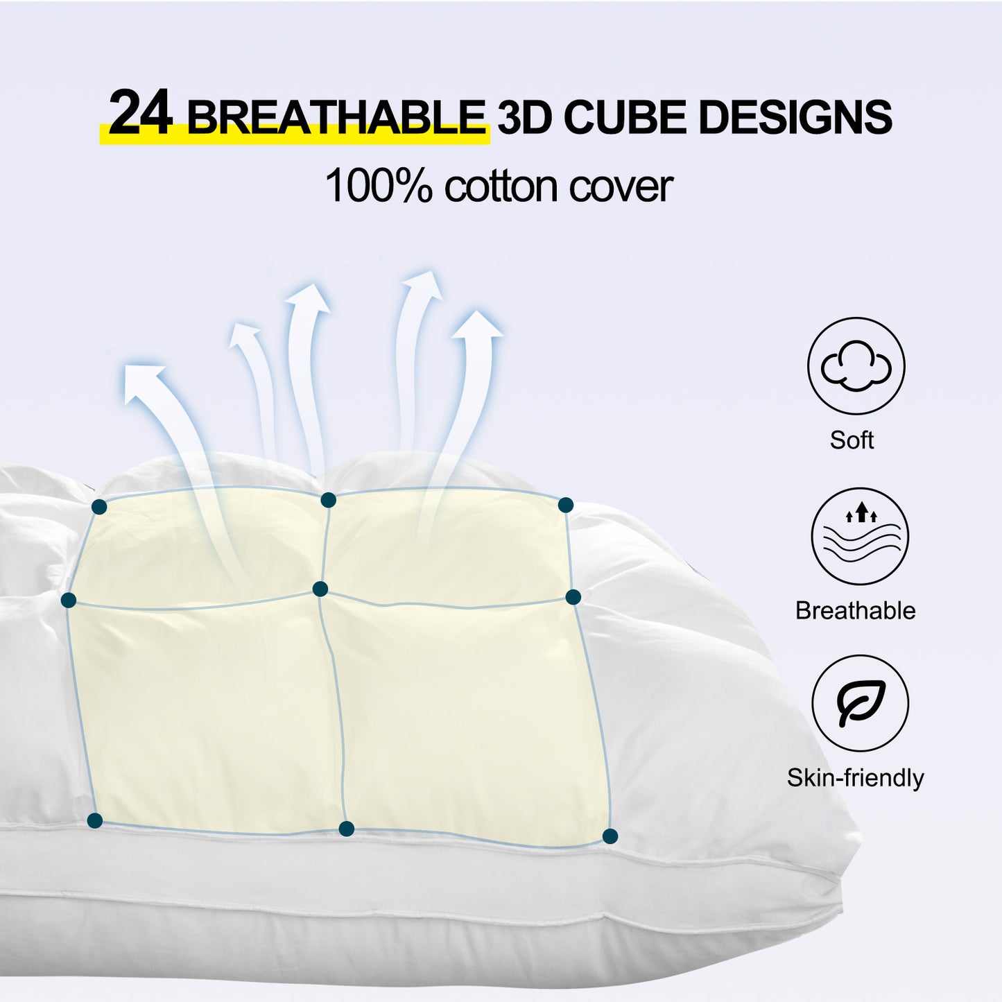 YOUR MOON Soft Pillows Quuen for Sleeping, Support Fluffy Down Alternative Pillow