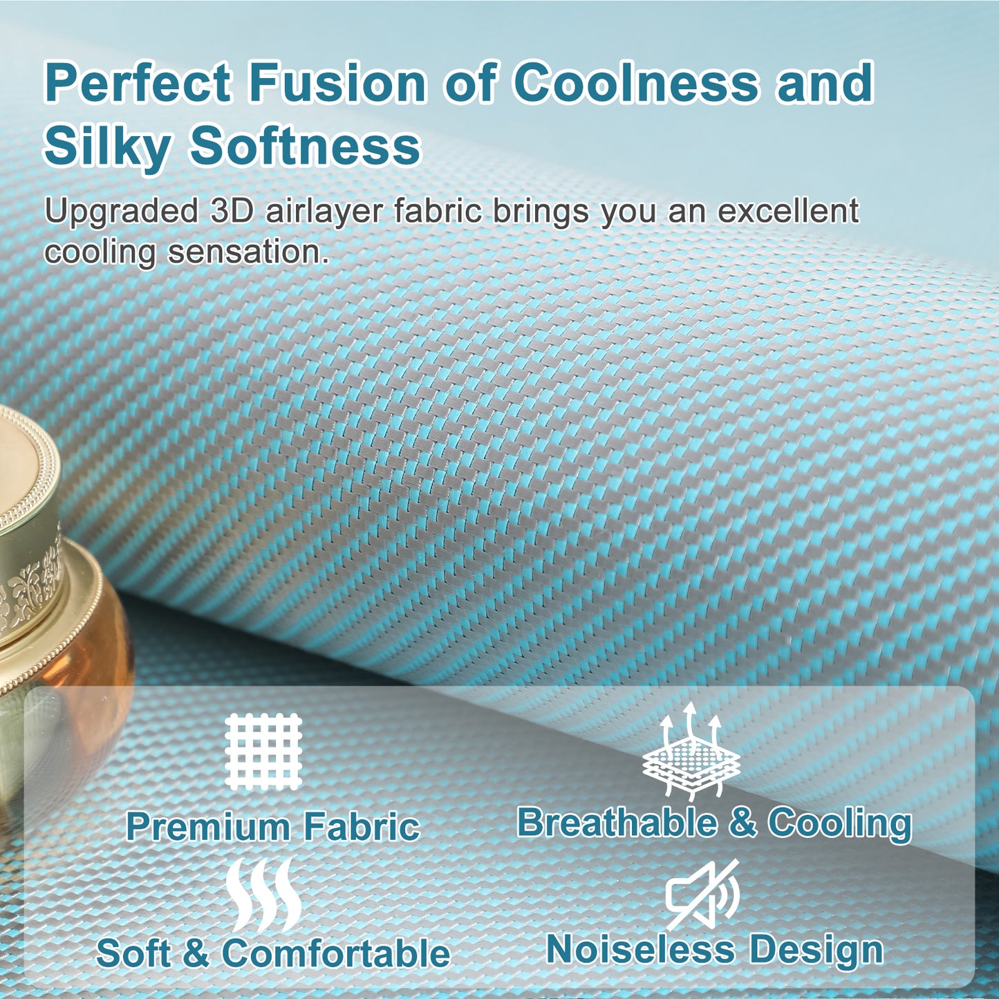 Cooling Mattress Pad for Hot Sleeper, Ultra Cold Tech Fiber Cool Mattress Cover, Smooth Noiseless Cooling Mattress Protector, 16'' Deep Pocket