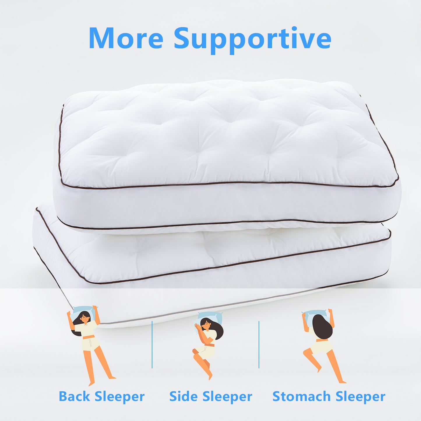 YOUR MOON Extra Soft Support Pillows Queen Size, Single Down Alternative Pillow for Sleeping, Fluffy Plush Bed Pillow, Medium Thick Luxury Pillows