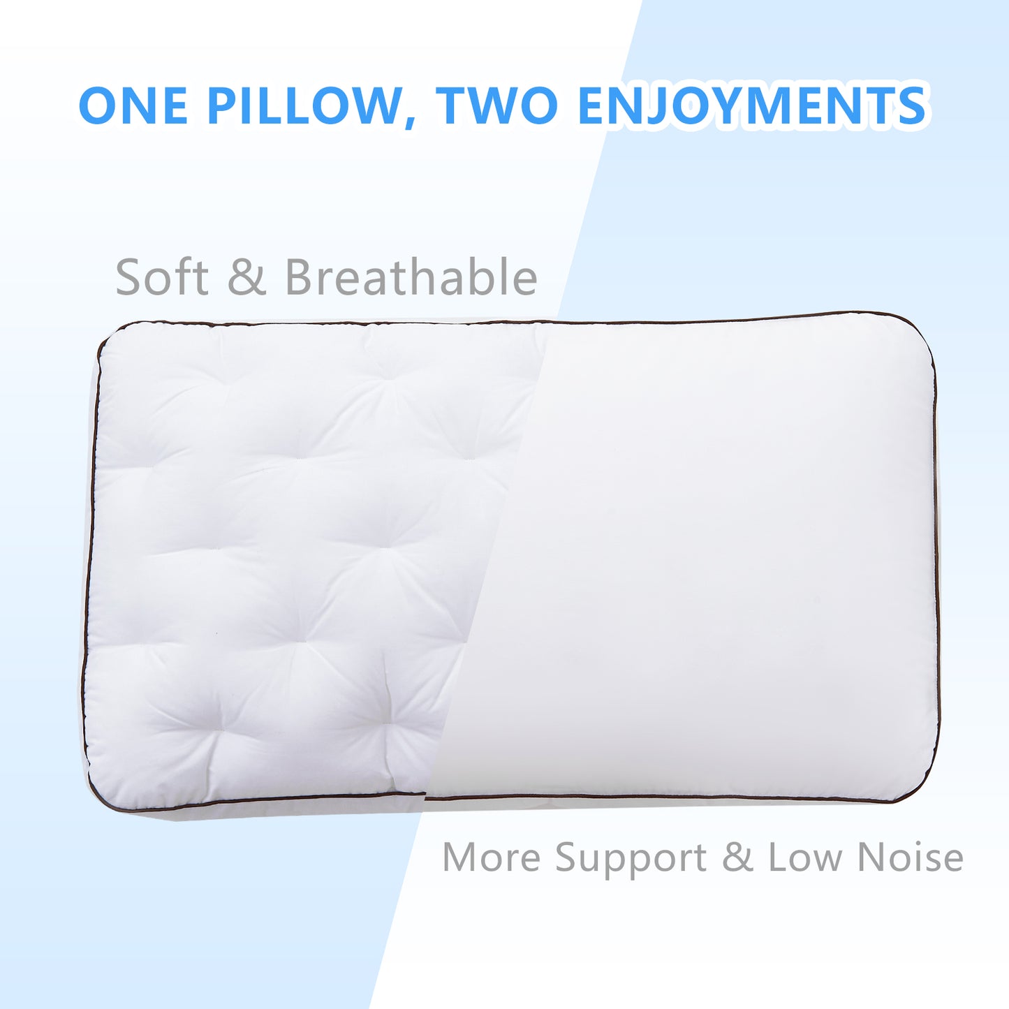 YOUR MOON Extra Soft Support Pillows Queen Size, Single Down Alternative Pillow for Sleeping, Fluffy Plush Bed Pillow, Medium Thick Luxury Pillows
