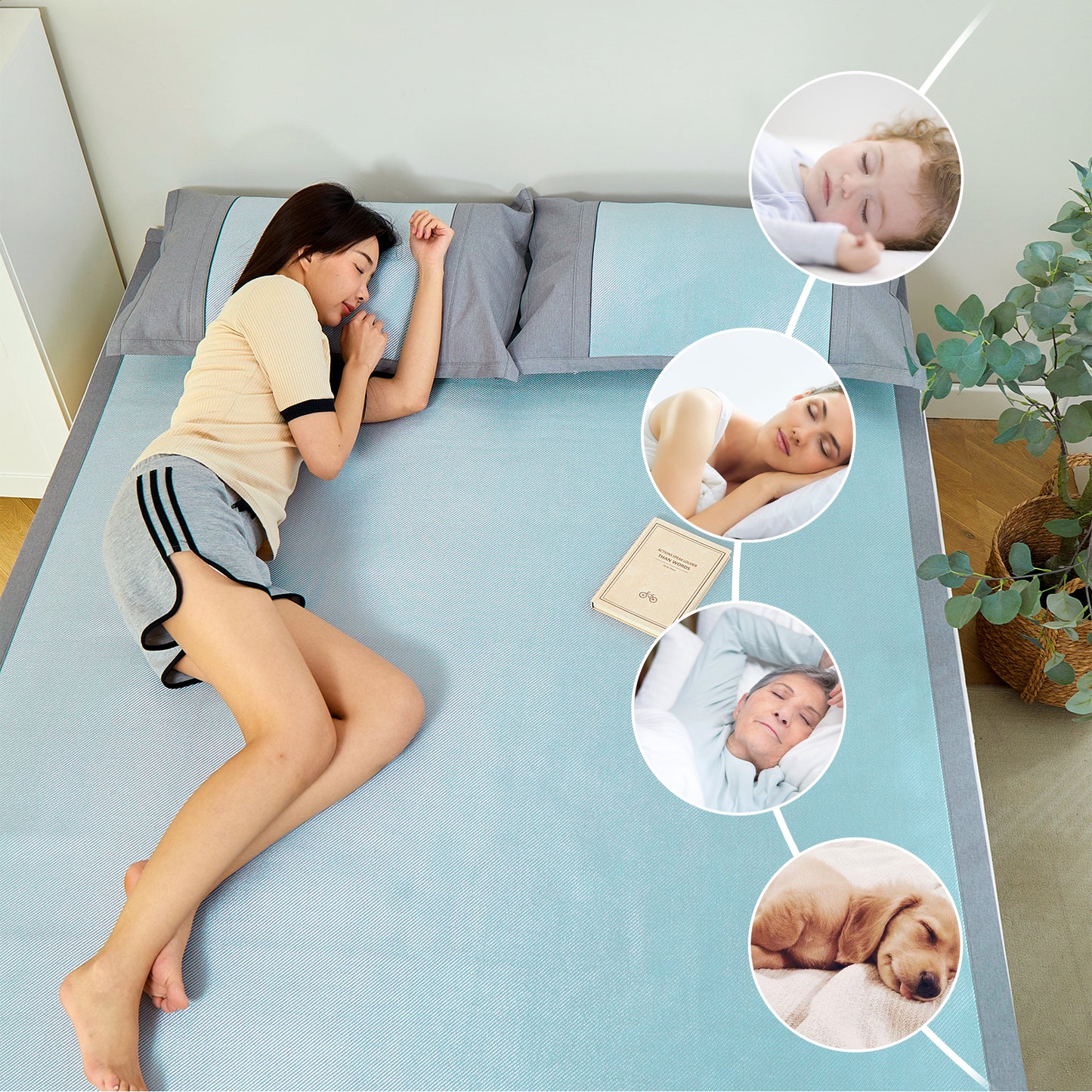 Cooling Mattress Pad for Hot Sleeper, Ultra Cold Tech Fiber Cool Mattress Cover, Smooth Noiseless Cooling Mattress Protector, 16'' Deep Pocket