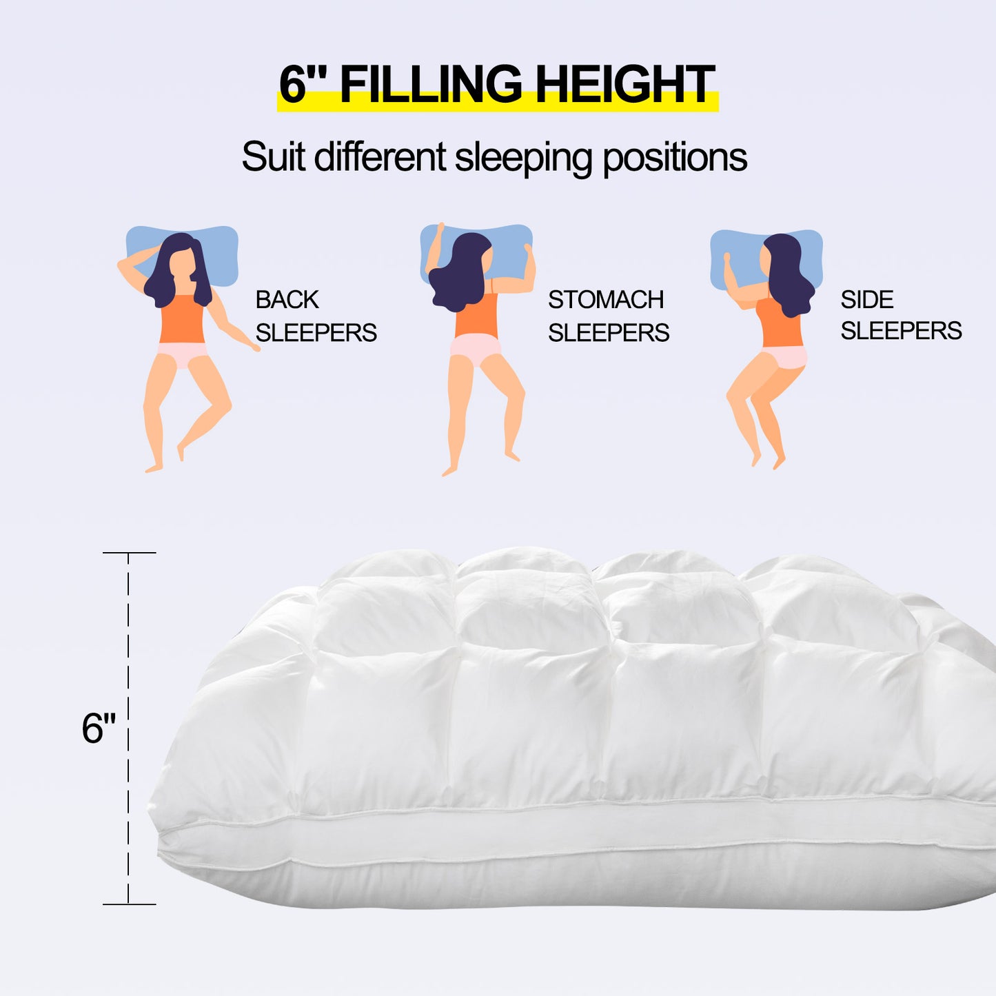YOUR MOON Soft Pillows Quuen for Sleeping, Support Fluffy Down Alternative Pillow