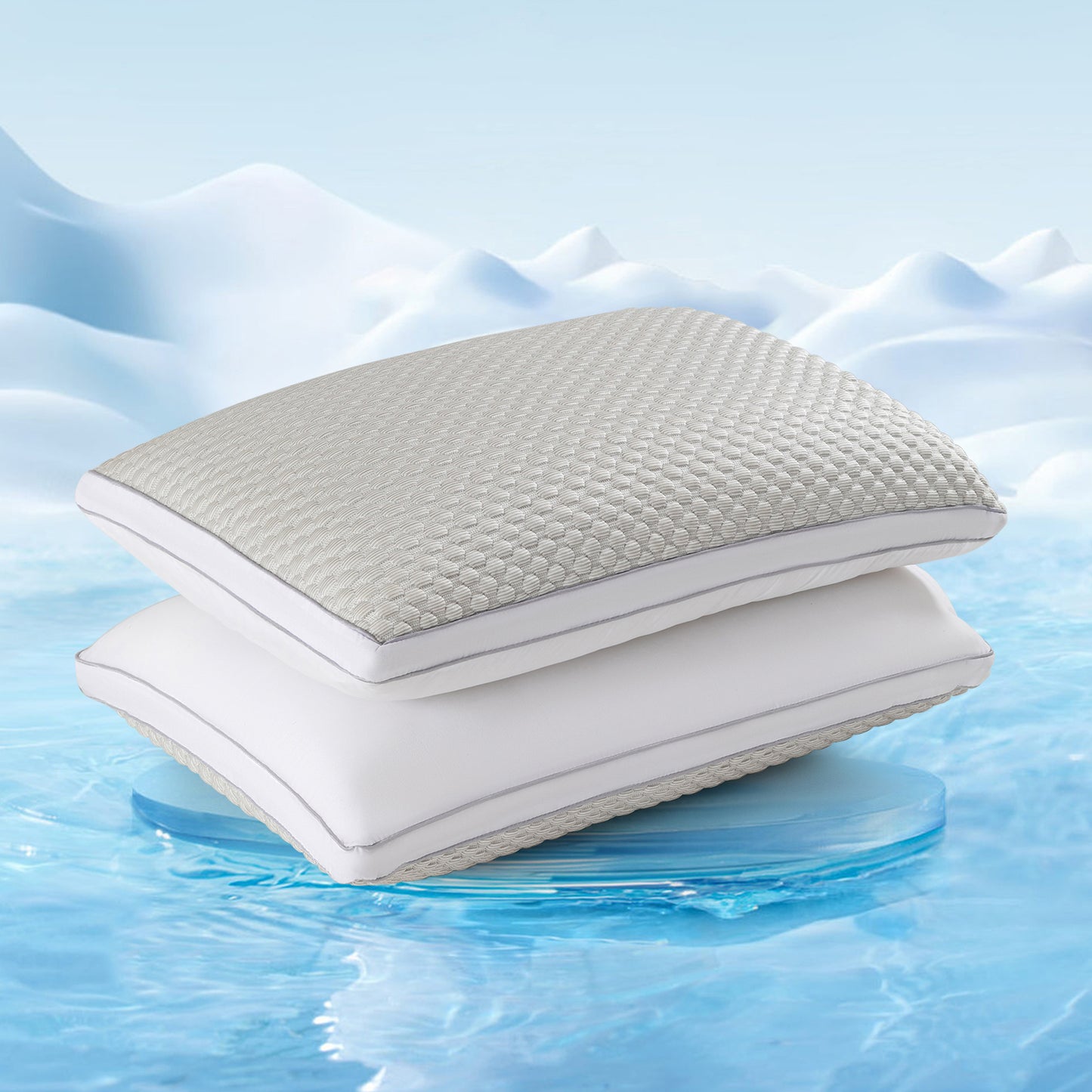 YOUR MOON Support Cooling Pillow Standard Size Set of 2, Breathable Soft Cool Pillows for Sleeping, Cold Pillows That Stay Cold, Down-Alternative Filling Bed Pillow for Side Stomach Sleepers