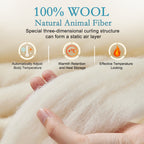 YOUR MOON Luxurious Lightweight Summer Wool Comforter, Smooth Cooling Thin Comforter/Duvet Insert, 100% Natural Australian Wool Filled Comforter Blanket, Noiseless Cotton Shell