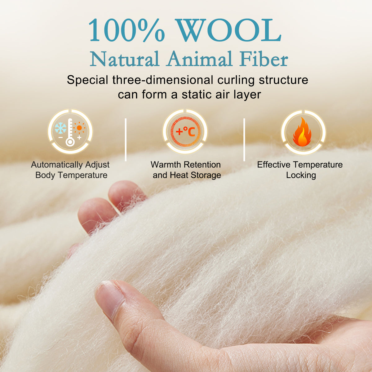 YOUR MOON Luxurious Lightweight Summer Wool Comforter, Smooth Cooling Thin Comforter/Duvet Insert, 100% Natural Australian Wool Filled Comforter Blanket, Noiseless Cotton Shell
