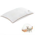 YOUR MOON Soft Natural Wool Pillow Queen Size, Fluffy Down Alternative Pillows for Side Sleeper, Support Gusseted Bed Pillow for Sleeping, 100% Cotton Cover