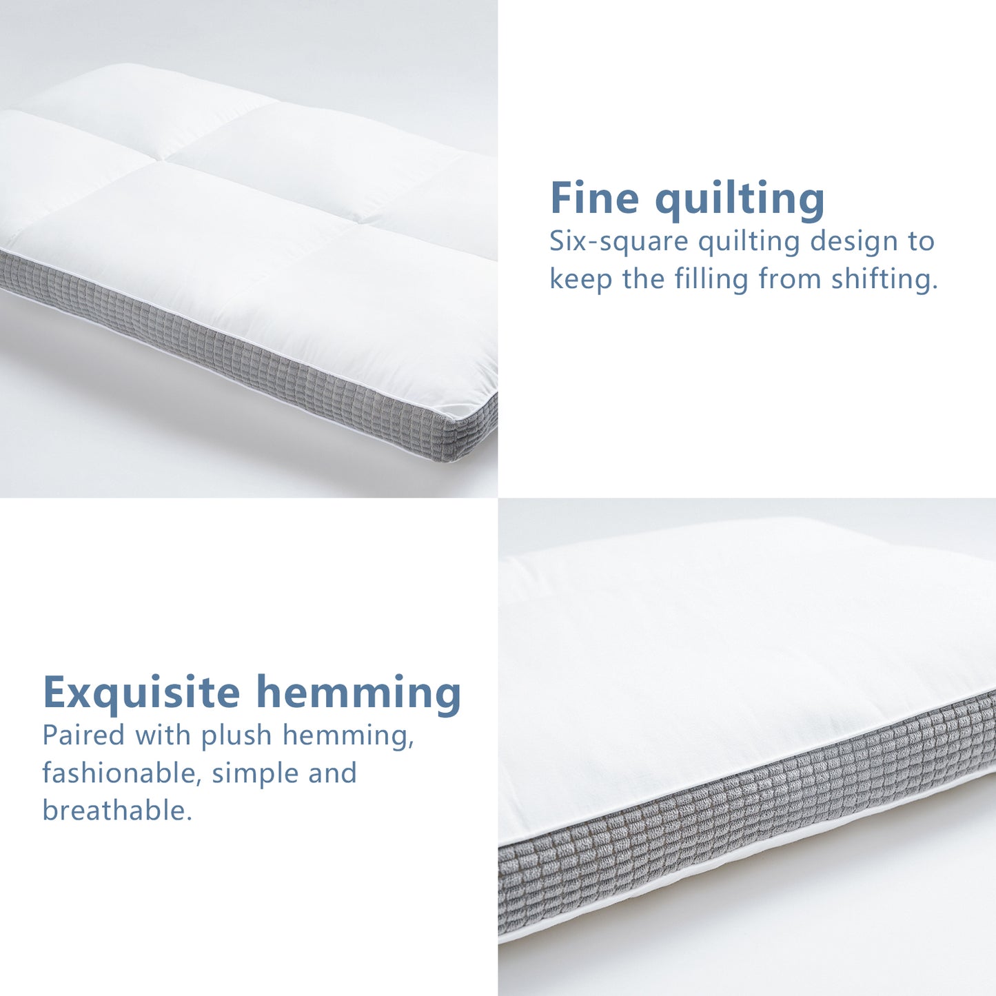 YOUR MOON Ultra Thin Flat Pillows for Sleeping, 2.7 Inch Slim Pillows for Stomach Sleeper, Soft Down Alternative Bed Pillows