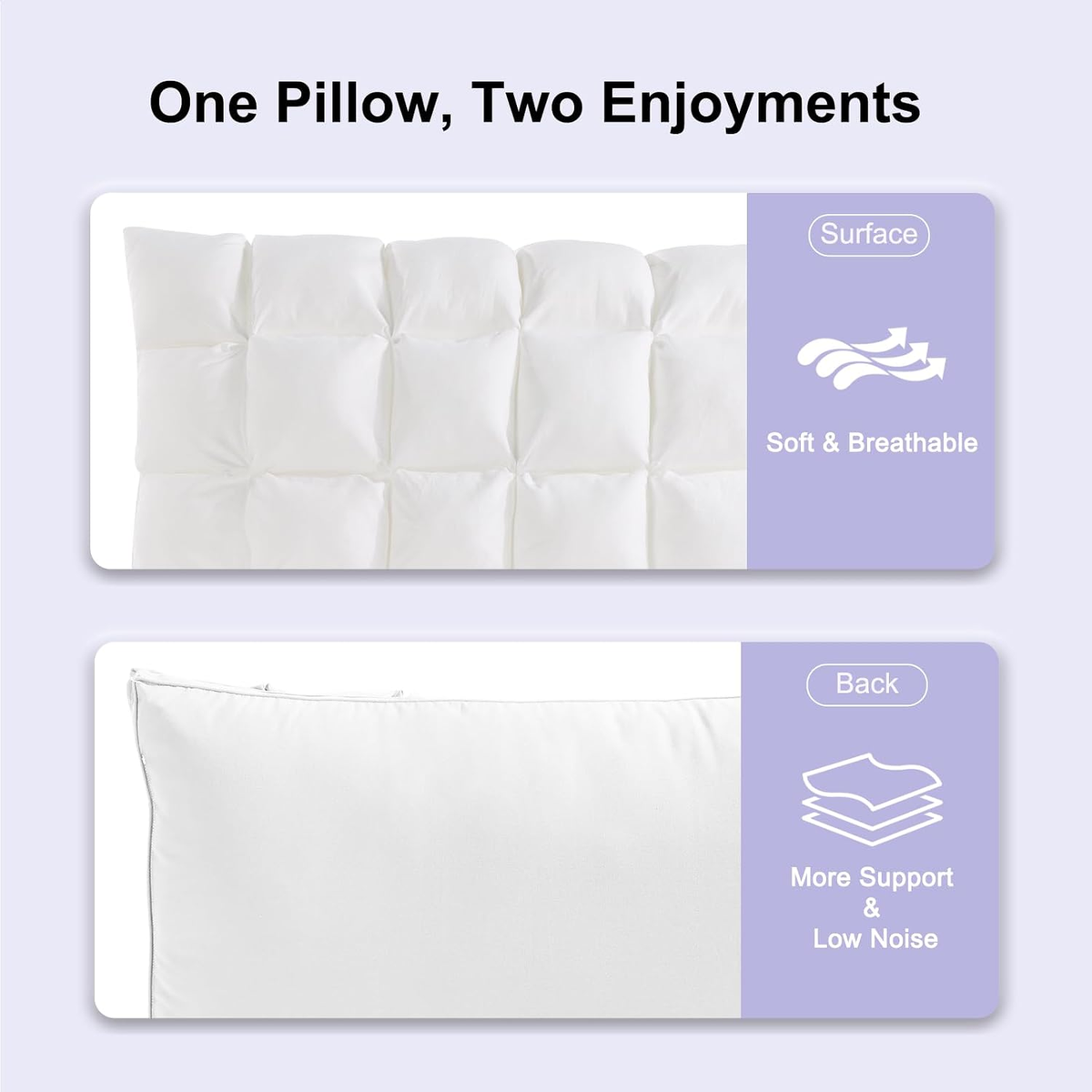 YOUR MOON Soft Pillows Quuen for Sleeping, Support Fluffy Down Alternative Pillow