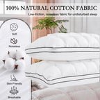 YOUR MOON Soft Support Pillow Queen Size, 100% Cotton Cover Noiseless Pillows, Fluffy Down-Alternative Pillow for Sleeping, Luxury Hotel Bed Pillows for Side Sleepers