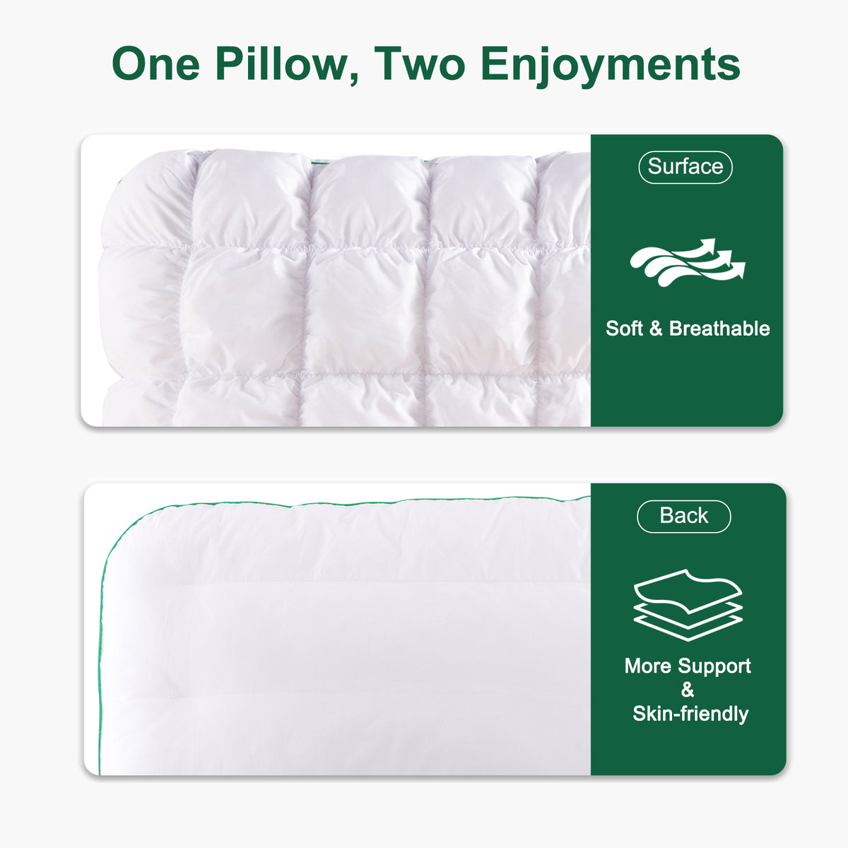 YOUR MOON Fluffy Support Bed Pillow Standard Size, Super Soft Premium Down-Alternative Filling for Sleeping, Luxury Hotel Quality Bed Pillows for Side Sleeper