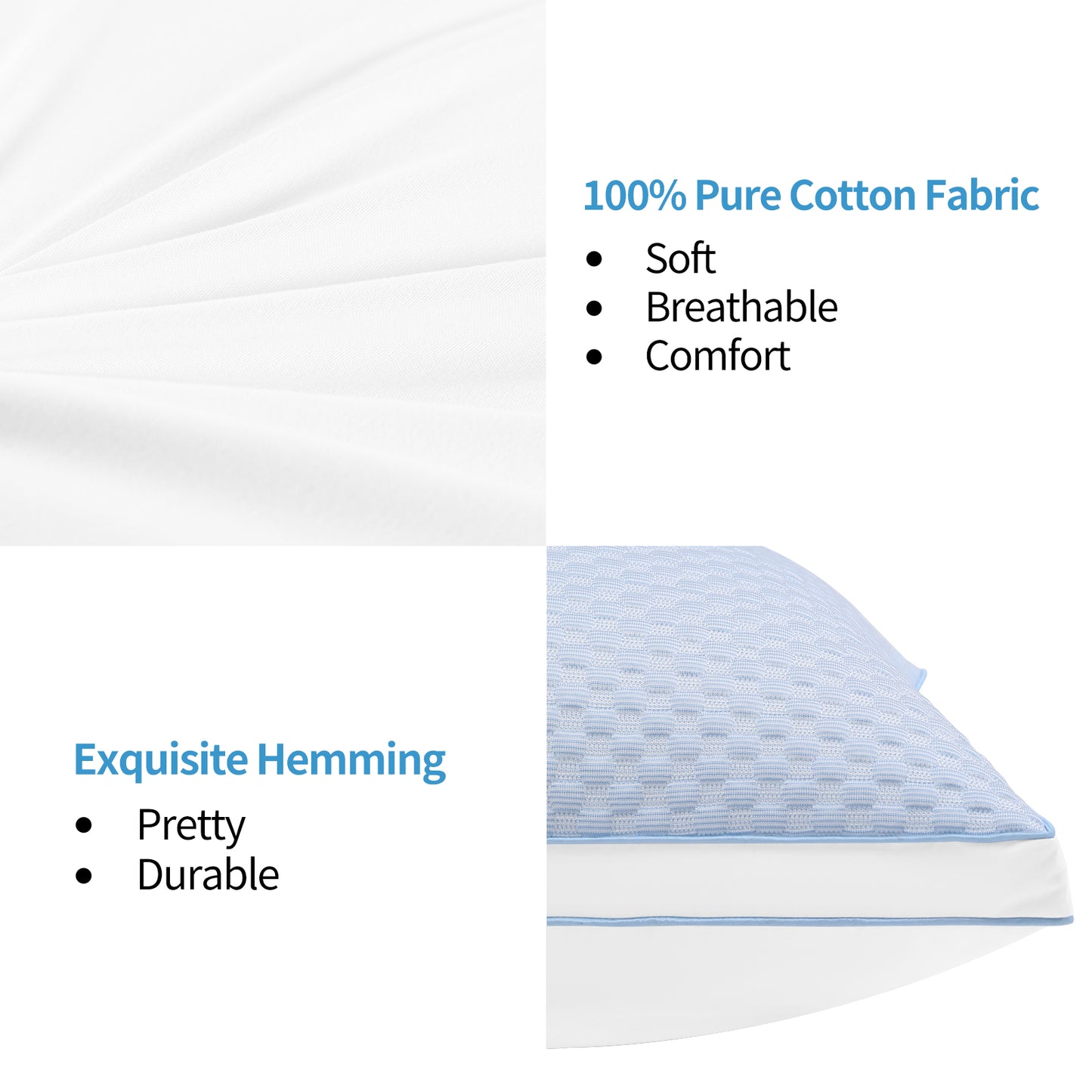 YOUR MOON Support Cooling Pillow Standard Size Set of 2, Breathable Soft Cool Pillows for Sleeping, Cold Pillows That Stay Cold, Down-Alternative Filling Bed Pillow for Side Stomach Sleepers