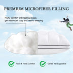 YOUR MOON Soft Support Pillow Queen Size, 100% Cotton Cover Noiseless Pillows, Fluffy Down-Alternative Pillow for Sleeping, Luxury Hotel Bed Pillows for Side Sleepers