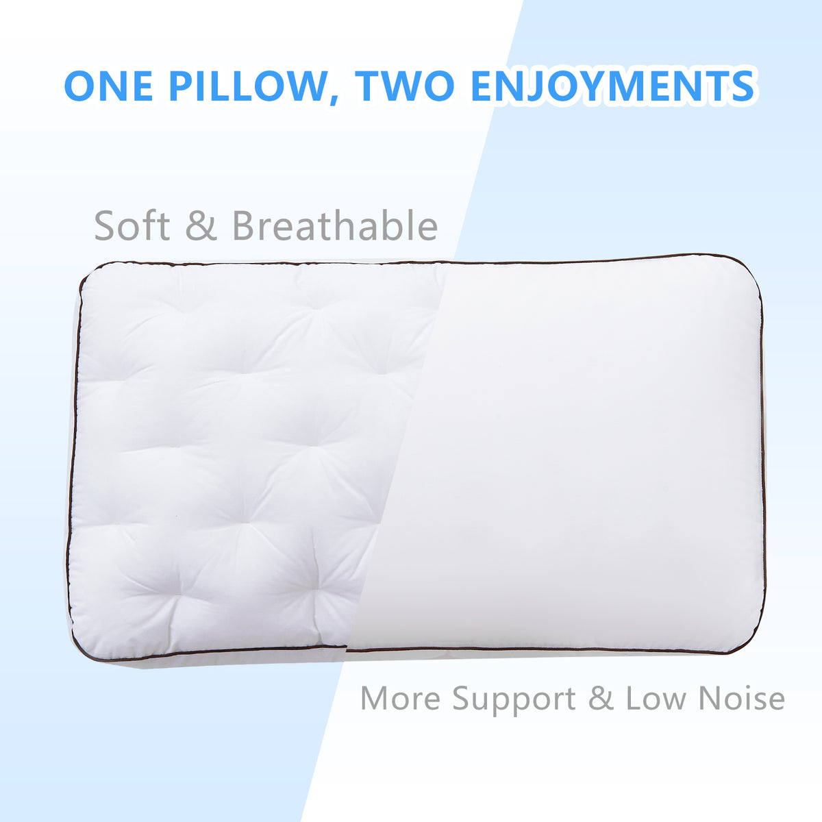YOUR MOON Extra Soft Support Pillows Queen Size, Single Down Alternative Pillow for Sleeping, Fluffy Plush Bed Pillow, Medium Thick Luxury Pillows