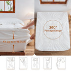 YOUR MOON 100% Wool Mattress Topper Queen, 800 GSM, White Thick Pillow Top Mattress Pad, Australian Wool, Natural Cotton Cover, 16-Inch Deep Pocket, Queen Bed Topper
