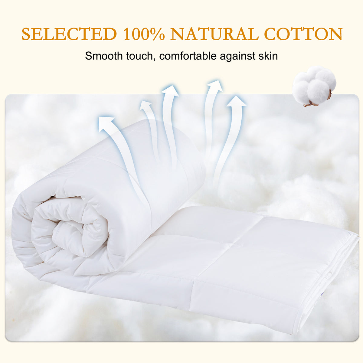 YOUR MOON Luxurious All Season Wool Comforter Queen Size 100% Natural Australian Lamb Wool Duvet, Hypoallergenic Premium Wool Filled Comforter, Noiseless Cotton Cover, Medium Weight