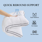 YOUR MOON Soft Support Pillow Queen Size, 100% Cotton Cover Noiseless Pillows, Fluffy Down-Alternative Pillow for Sleeping, Luxury Hotel Bed Pillows for Side Sleepers