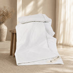 YOUR MOON Machine Washable Wool Comforter Queen, Lightweight, White 100% Australian Long-Staple Wool Filling, Quiet Cotton Shell, 100 GSM Summer-Weight Wool Duvet Insert for Hot Sleepers