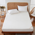 YOUR MOON 100% Wool Mattress Pad Queen, Natural Cotton Cover, White 200 GSM Australian Wool Filling, Quilted Wool Mattress Pad, Fitted Mattress Bed Cover with 16-Inch Deep Pocket