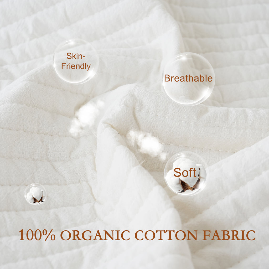 YOUR MOON 100% Wool Mattress Pad Queen, Natural Cotton Cover, White 200 GSM Australian Wool Filling, Quilted Wool Mattress Pad, Fitted Mattress Bed Cover with 16-Inch Deep Pocket