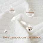 YOUR MOON 100% Wool Mattress Pad Queen, Natural Cotton Cover, White 200 GSM Australian Wool Filling, Quilted Wool Mattress Pad, Fitted Mattress Bed Cover with 16-Inch Deep Pocket