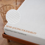 YOUR MOON 100% Wool Mattress Pad Queen, Natural Cotton Cover, White 200 GSM Australian Wool Filling, Quilted Wool Mattress Pad, Fitted Mattress Bed Cover with 16-Inch Deep Pocket