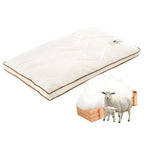 YOUR MOON Natural Wool Pillow Queen Size, Flat & Thin Wool Pillow for Sleeping, Low-Loft Bed Pillows for Back and Stomach Sleepers, Breathable Cotton Cover