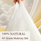 YOUR MOON Luxurious Summer/Spring Lightweight Mulberry Silk Comforter,100% Natural Long Strand Silk Fill Duvet, Luxury Silk Bedding, Cooling Rayon Derived from Bamboo Shell