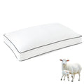 YOUR MOON Natural Soft Wool Pillow Queen Size, Fluffy Thick Australian Wool & Down Alternative Pillow for Sleeping, 100% Cotton Cover, Support Gusseted Bed Pillows for Side Sleeper