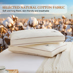 YOUR MOON Support Wool Pillow Queen Size Set of 2 (Off White) Natural Premium Australian Wool & Down Alternative Filling, 100% Cotton Cover, Soft Breathable Wool Bed Pillow
