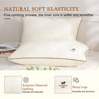 YOUR MOON Soft Natural Wool Pillow Queen Size, Fluffy Down Alternative Pillows for Side Sleeper, Support Gusseted Bed Pillow for Sleeping, 100% Cotton Cover