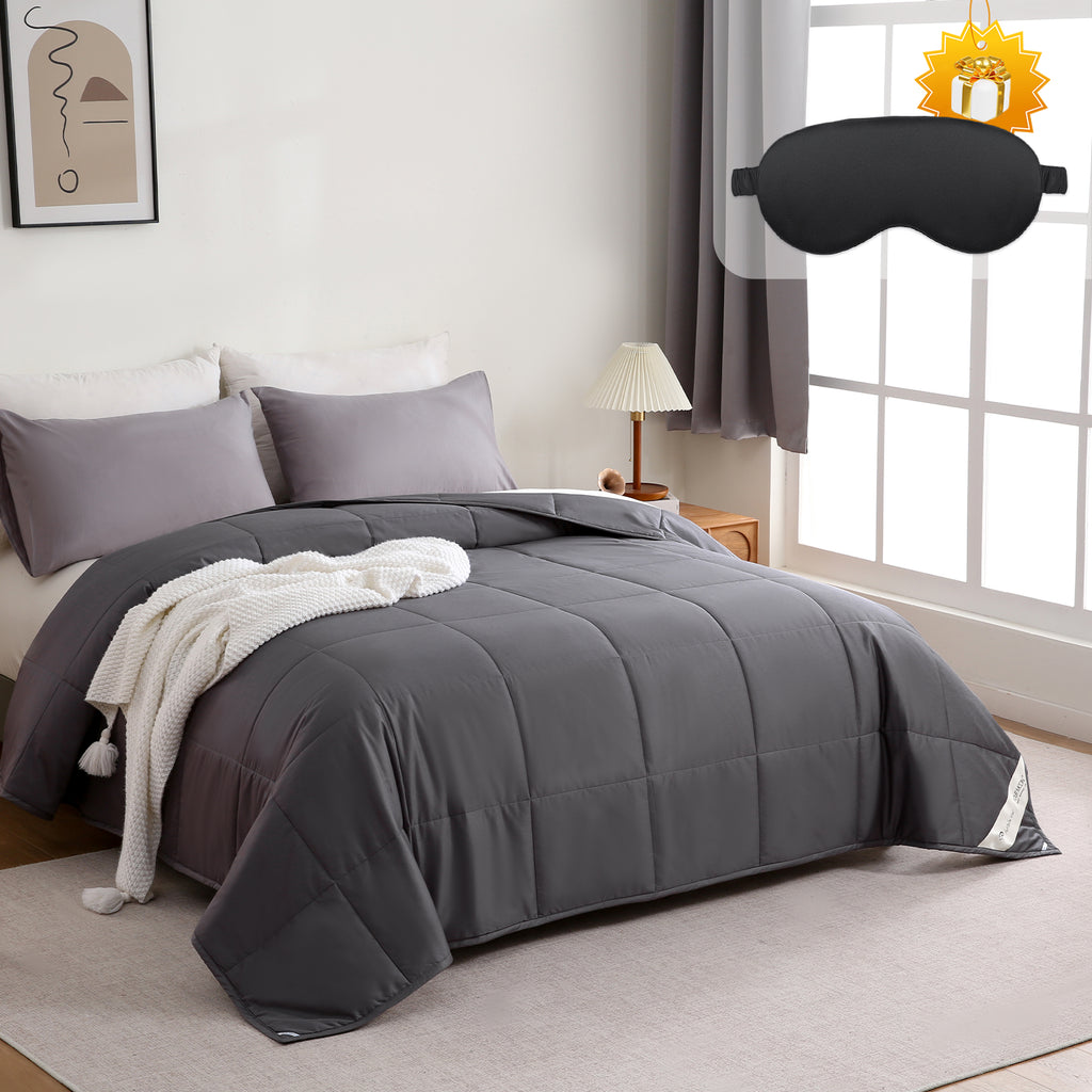YOUR MOON Luxurious All Season Wool Comforter Queen Size 100% Natural Australian Lamb Wool Duvet, Hypoallergenic Premium Wool Filled Comforter, Noiseless Cotton Cover, Medium Weight
