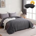 YOUR MOON Luxurious All Season Wool Comforter Queen Size 100% Natural Australian Lamb Wool Duvet, Hypoallergenic Premium Wool Filled Comforter, Noiseless Cotton Cover, Medium Weight