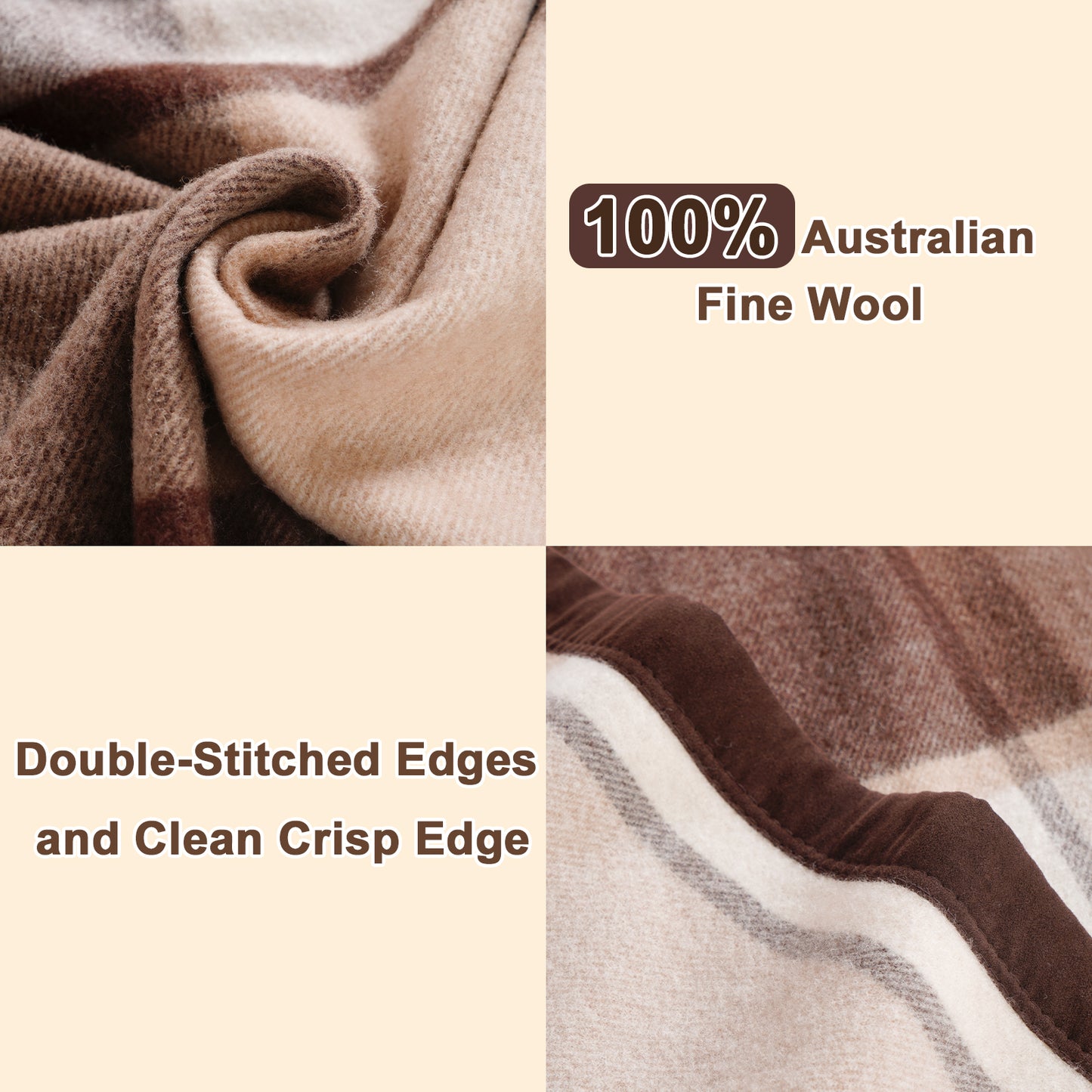 YOUR MOON Pure Wool Blanket Bed Twin Size, 100% Australian Natural Wool Bed Blanket, Washable Wool Blanket Throw, Hypoallergenic- Non-Itchy Or Scratchy Fabric