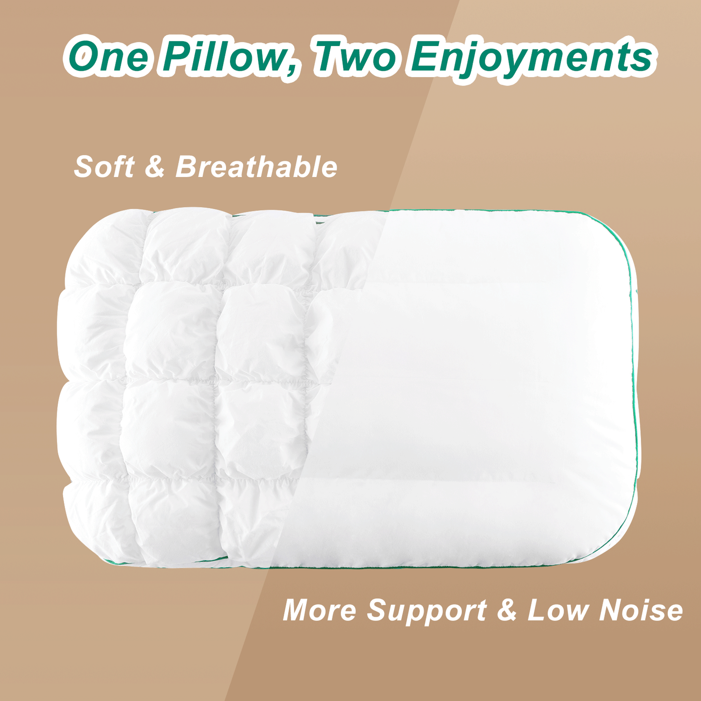 YOUR MOON Fluffy Support Bed Pillow Standard Size, Super Soft Premium Down-Alternative Filling for Sleeping, Luxury Hotel Quality Bed Pillows for Side Sleeper