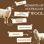 YOUR MOON Wool Mattress Pad Twin,51% Australian Wool, 500GSM-White Natural Cotton Cover, Quilted Wool Mattress Pad, Fitted Mattress Bed Cover with 16-Inch Deep Pocket