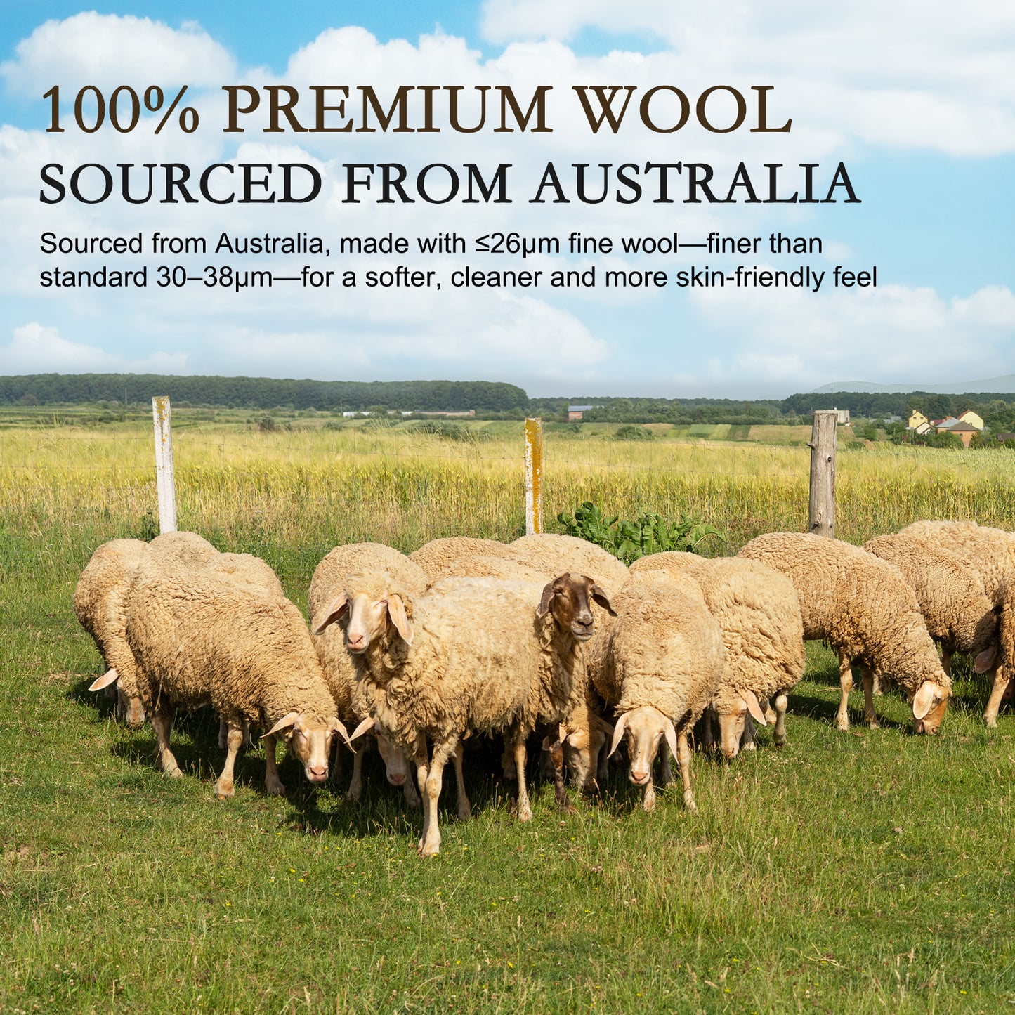 YOUR MOON Lightweight Wool Comforter Queen, Cotton Shell, White 100% Natural Australian Wool Filling, 100 GSM Summer Weight Thin Wool Duvet Insert for Warm-Weather
