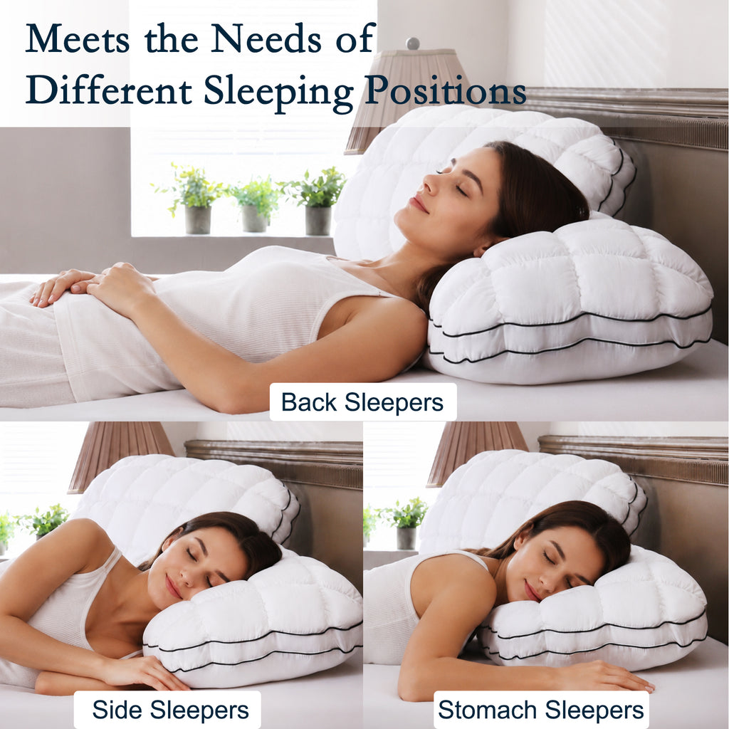 YOUR MOON Soft Support Pillow Queen Size, 100% Cotton Noiseless Cover Pillow, Fluffy Down-Alternative Filling Pillows for Sleeping, Luxury Hotel Bed Pillows for Side Sleepers