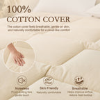 YOUR MOON Wool Mattress Topper Queen, 51% Australian Wool, 800GSM-Off White Natural Cotton Cover, Quilted Wool Mattress Pad, Fitted Mattress Bed Cover with 16-Inch Deep Pocket