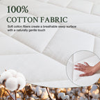 YOUR MOON Natural Wool Mattress Pad Queen Size, 100% Australian Wool Filling Mattress Topper, 560GSM Quilted Fitted Mattress Bed Cover, Breathable Cotton Cover with 16" Deep Pocket(White)
