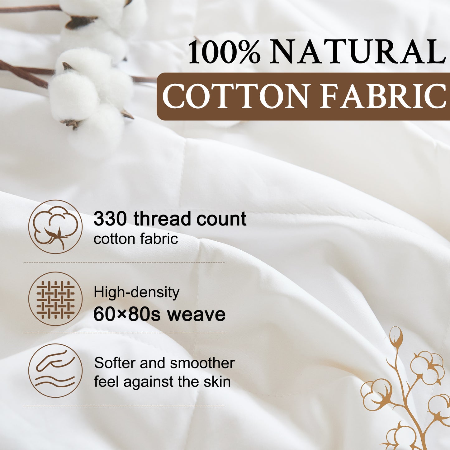 YOUR MOON Machine Washable Wool Comforter Queen, All Season, White 100% Australian Long-Staple Wool Filling, Noiseless Cotton Shell, 300 GSM Medium weight, Wool Duvet Insert for Year-Round