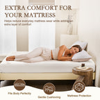 YOUR MOON Wool Mattress Pad Queen, 51% Australian Wool, 200GSM-White Natural Cotton Cover, Quilted Wool Mattress Pad, Fitted Mattress Bed Cover with 16-Inch Deep Pocket