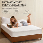 YOUR MOON 100% Washable Wool Mattress Pad, Checkered White 100% Natural Australian Wool Filling, Breathable Cotton Cover, 200GSM Quilted Fitted Mattress Bed Cover