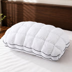 YOUR MOON Soft Support Pillow Queen Size, 100% Cotton Noiseless Cover Pillow, Fluffy Down-Alternative Filling Pillows for Sleeping, Luxury Hotel Bed Pillows for Side Sleepers