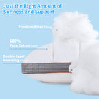YOUR MOON Soft Pillow Queen for Sleeping, Super Soft Support Down Alternative Pillow, 100% Cotton Shell Luxury Comfy Fluffy Bed Pillows for Sleep