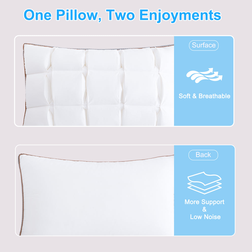 YOUR MOON Soft Pillow Queen for Sleeping, Super Soft Support Down Alternative Pillow, 100% Cotton Shell Luxury Comfy Fluffy Bed Pillows for Sleep