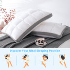 YOUR MOON Soft Pillow Queen for Sleeping, Super Soft Support Down Alternative Pillow, 100% Cotton Shell Luxury Comfy Fluffy Bed Pillows for Sleep